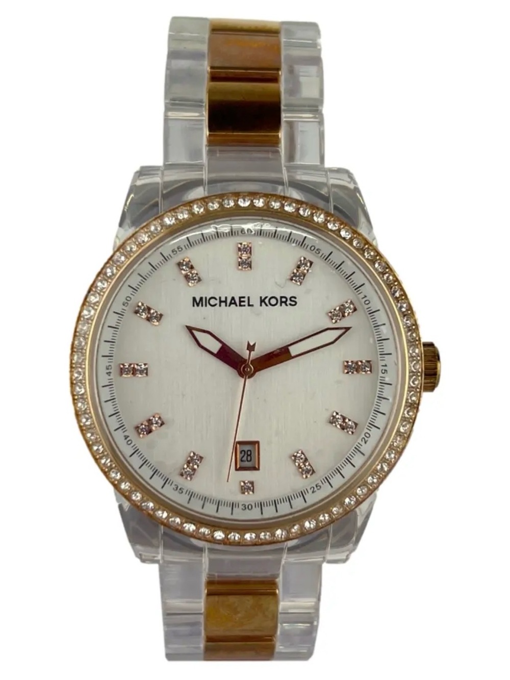 Michael Kors Two-Tone Gold and Clear Crystal Accent Women's Watch
